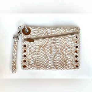 Hammitt Snakeskin Print Leather Crossbody/Clutch